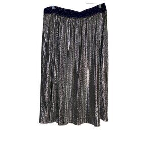 LuLaRoe‎ Metallic A-Line Skirt With Blue Elastic Waistband Size L